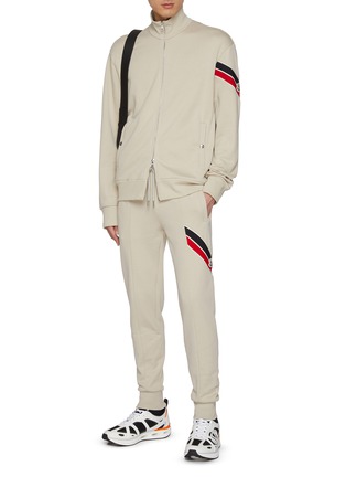 Figure View - Click To Enlarge - MONCLER - Tricolour Armband Fleece Track Jacket