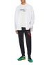 Figure View - Click To Enlarge - MONCLER - Tricolour Band Fleece Drawstring Sweatpants