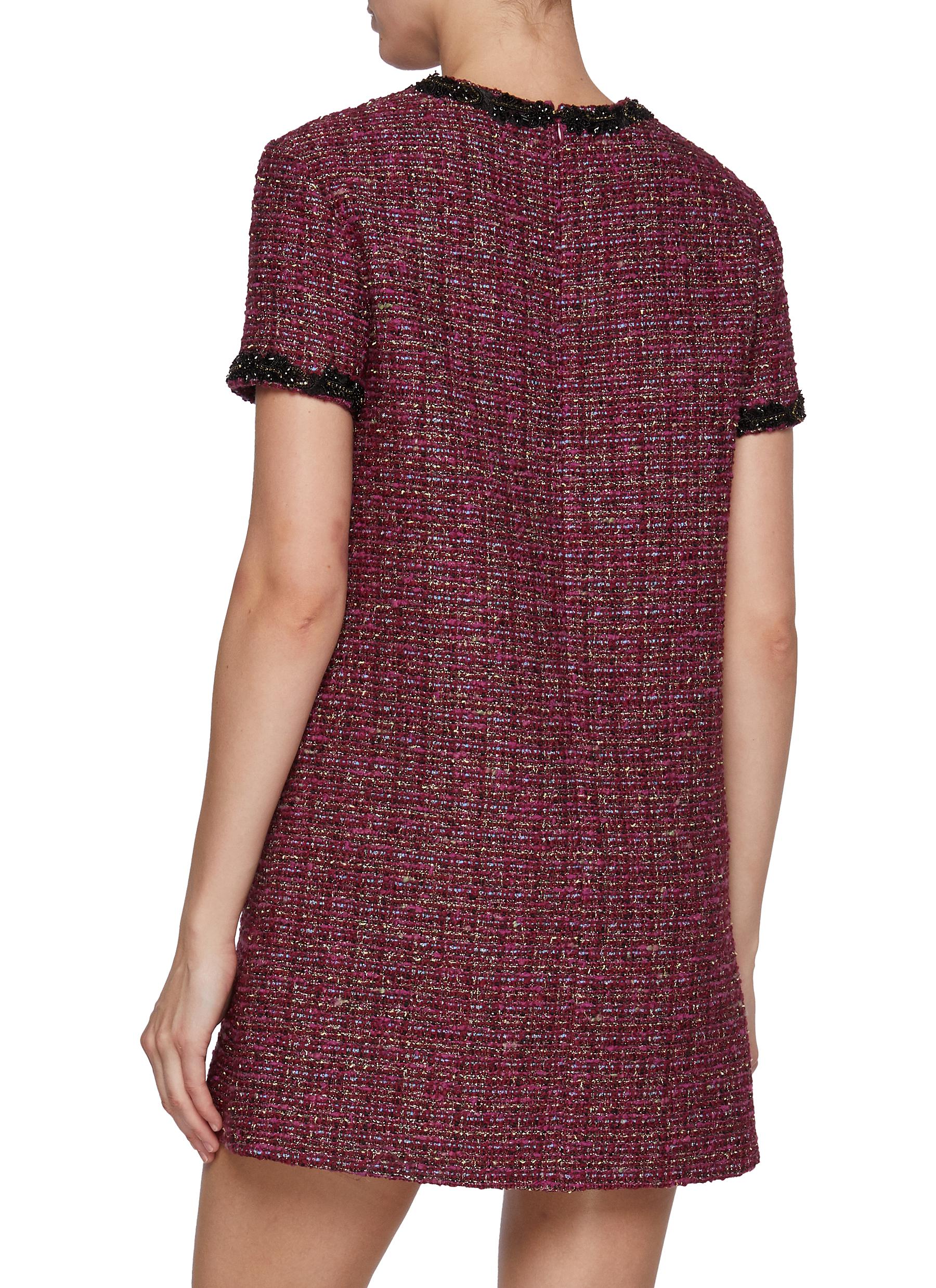 Embellished Tweed Mini Dress - Thumbnail 3
