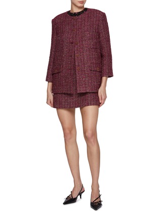 Figure View - Click To Enlarge - SOONIL - Bell Sleeve Tweed Jacket