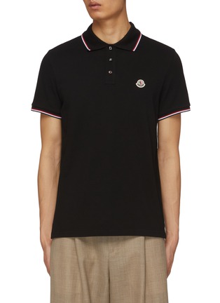 Main View - Click To Enlarge - MONCLER - Tricolour Cotton Polo Shirt