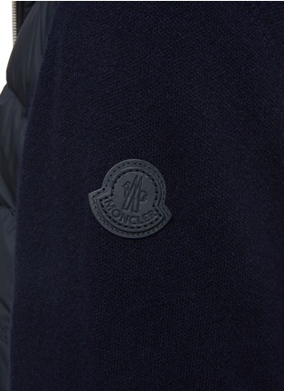  - MONCLER - Wool Cashmere Hooded Zip Up Cardigan