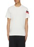 Main View - Click To Enlarge - MONCLER - Tricolour Sleeve Print Cotton T-Shirt