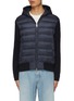 Main View - Click To Enlarge - MONCLER - Extrafine Wool Hooded Puffer Cardigan