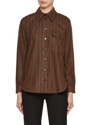 Main View - Click To Enlarge - MARELLA - Pinstriped Wool Shirt