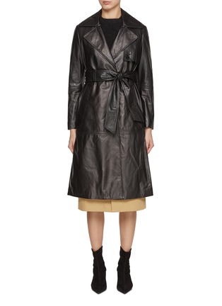 Main View - Click To Enlarge - MARELLA - Belted Leather Trench Coat