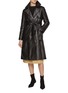 Figure View - Click To Enlarge - MARELLA - Belted Leather Trench Coat