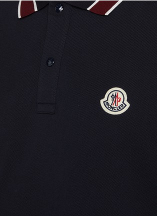  - MONCLER - Striped Edge Cotton Polo Shirt