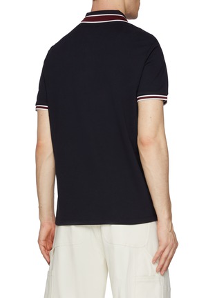 Back View - Click To Enlarge - MONCLER - Striped Edge Cotton Polo Shirt