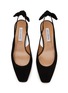 Detail View - Click To Enlarge - AQUAZZURA - Very Bow Tie 35  Suede Slingback Pumps