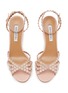 Detail View - Click To Enlarge - AQUAZZURA - Tequila 85 Crystal Embellished Leather Heeled Sandals