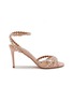 Main View - Click To Enlarge - AQUAZZURA - Tequila 85 Crystal Embellished Leather Heeled Sandals