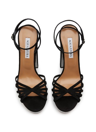 Detail View - Click To Enlarge - AQUAZZURA - Night Fever 40 Platform Suede Heeled Sandals