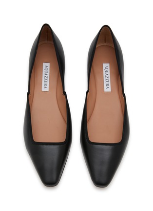 Detail View - Click To Enlarge - AQUAZZURA - Maia Skimmer Leather Flats