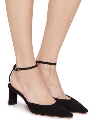 Figure View - Click To Enlarge - AQUAZZURA - Blade 65 Suede Pumps