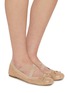 Figure View - Click To Enlarge - AQUAZZURA - Remix Disco Mirror Suede Ballet Mary Jane Flats