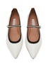 Detail View - Click To Enlarge - AQUAZZURA - Romy Faux Pearl Leather Mary Jane Flats