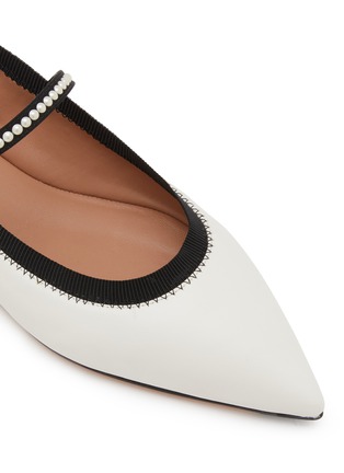 Detail View - Click To Enlarge - AQUAZZURA - Romy Faux Pearl Leather Mary Jane Flats