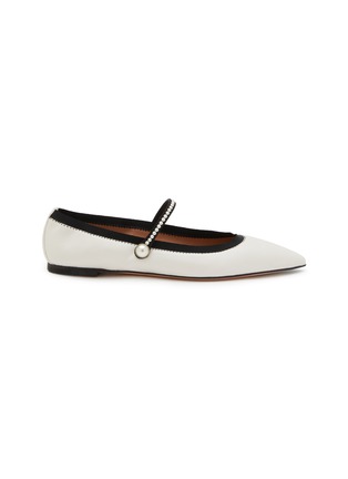 Main View - Click To Enlarge - AQUAZZURA - Romy Faux Pearl Leather Mary Jane Flats