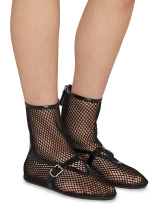 Figure View - Click To Enlarge - ALAÏA - Fishnet High Ballet Flats