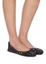 Figure View - Click To Enlarge - ALAÏA - Cut-Out Detail Leather Ballerina Flats