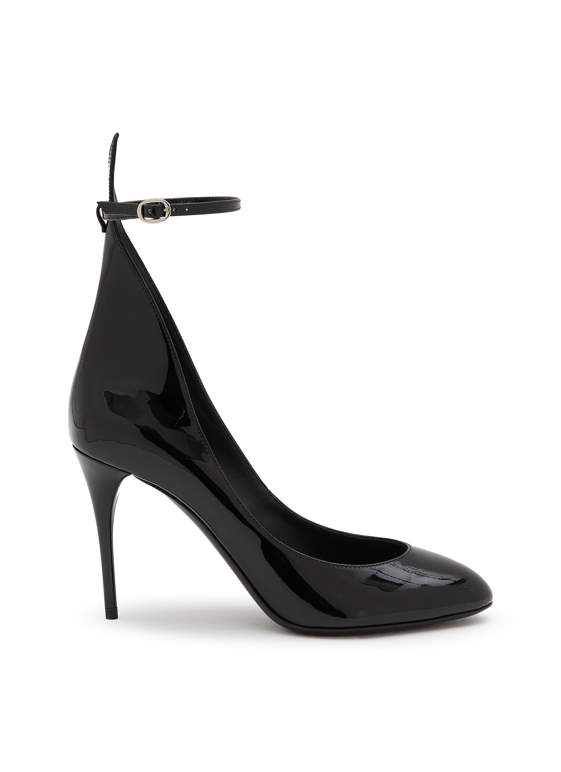 Patent leather ankle strap heels best sale