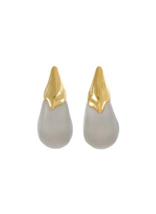 Main View - Click To Enlarge - ALEXIS BITTAR - Luminous 14K Gold Plated Brass Lucite Small Post Earrings