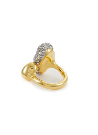 Detail View - Click To Enlarge - ALEXIS BITTAR - Solanales Rhodium Plated Brass 14K Gold Plated Brass Silver Crystal Pebble Ring