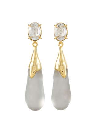 Main View - Click To Enlarge - ALEXIS BITTAR - Bonbon 14K Gold Plated Brass Crystal Lucite Small Teardrop Earrings