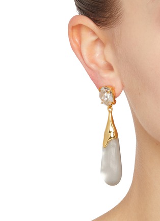 Figure View - Click To Enlarge - ALEXIS BITTAR - Bonbon 14K Gold Plated Brass Crystal Lucite Small Teardrop Earrings