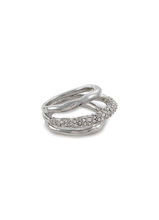 Main View - Click To Enlarge - ALEXIS BITTAR - Solanales Rhodium Plated Brass Crystal Orbitting Ring