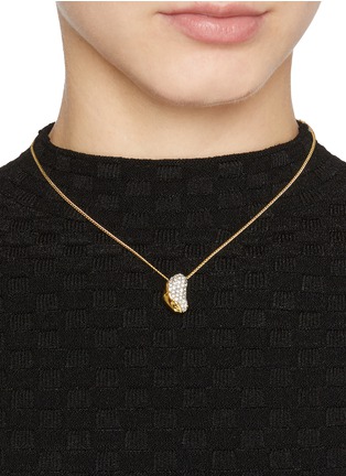 Figure View - Click To Enlarge - ALEXIS BITTAR - Solanales Rhodium Plated Brass 14K Gold Plated Brass Crystal Small Pebble Necklace