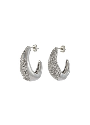 Main View - Click To Enlarge - ALEXIS BITTAR - Solanales Rhodium Plated Brass Crystal Hoop Earrings