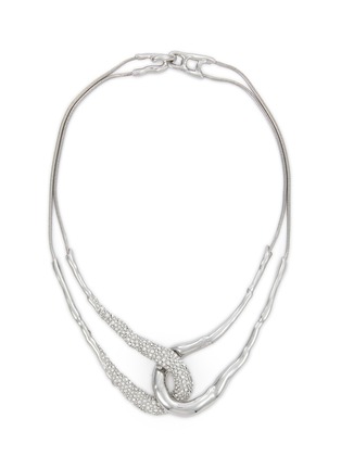 Main View - Click To Enlarge - ALEXIS BITTAR - Solanales Rhodium Plated Brass Crystal Interlock Necklace