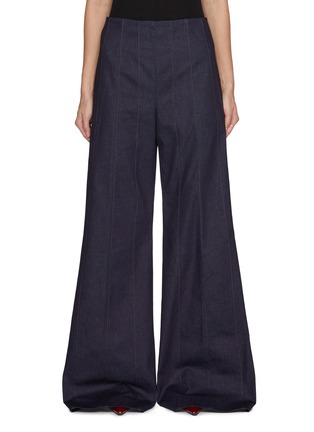 Main View - Click To Enlarge - CAROLINA HERRERA - High Waist Flared Dark Wash Jeans