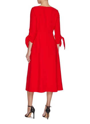 Back View - Click To Enlarge - CAROLINA HERRERA - Sleeve Tie Midi Dress