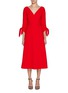 Main View - Click To Enlarge - CAROLINA HERRERA - Sleeve Tie Midi Dress