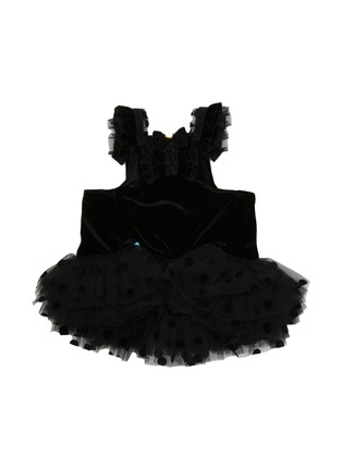  - KALINA - Medium Polka Dot Tutu Velvet Dog Dress — Black