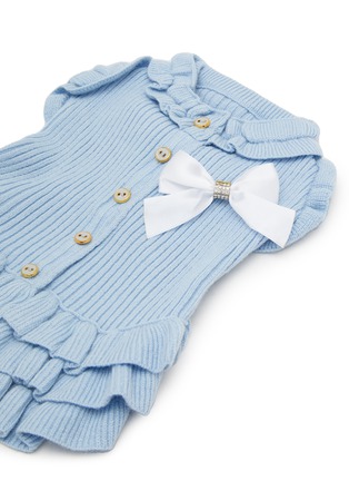 Detail View - Click To Enlarge - KALINA - Extra Small Knitted Dog Dress — Blue