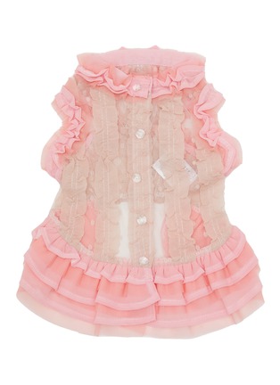 Main View - Click To Enlarge - KALINA - Large Dot Tulle Ruffle Dog Dress — Pink