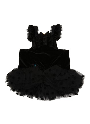  - KALINA - Large Polka Dot Tutu Velvet Dog Dress — Black