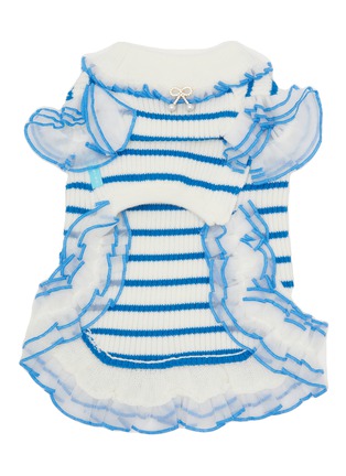  - KALINA - Large Stripe Rib Knit Dress — Blue