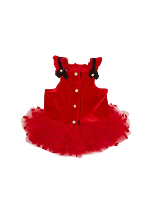 Main View - Click To Enlarge - KALINA - Small Polka Dot Tutu Velvet Dog Dress — Red