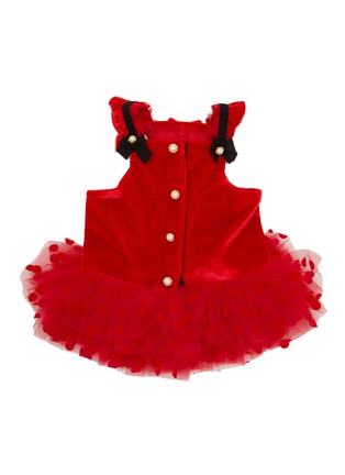 Main View - Click To Enlarge - KALINA - Large Polka Dot Tutu Velvet Dog Dress — Red