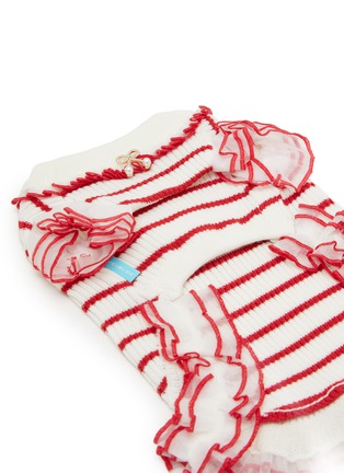 Detail View - Click To Enlarge - KALINA - Extra Small Stripe Rib Knit Dress — Red