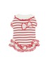 Main View - Click To Enlarge - KALINA - Extra Small Stripe Rib Knit Dress — Red