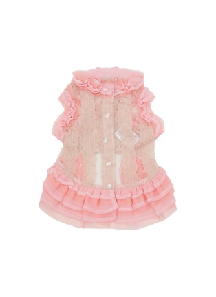 Main View - Click To Enlarge - KALINA - Extra Small Dot Tulle Ruffle Dog Dress — Pink