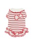 Main View - Click To Enlarge - KALINA - Small Stripe Rib Knit Dress — Red