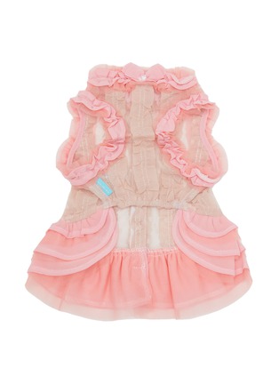  - KALINA - Medium Dot Tulle Ruffle Dog Dress — Pink