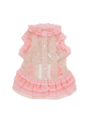 Main View - Click To Enlarge - KALINA - Small Dot Tulle Ruffle Dog Dress — Pink